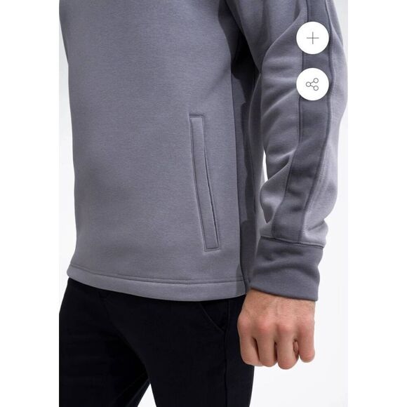 Swet Tailor Stretch Microfleece Quarter Zip Slalom Stripe Pullover Grey Monument - Picture 5 of 11